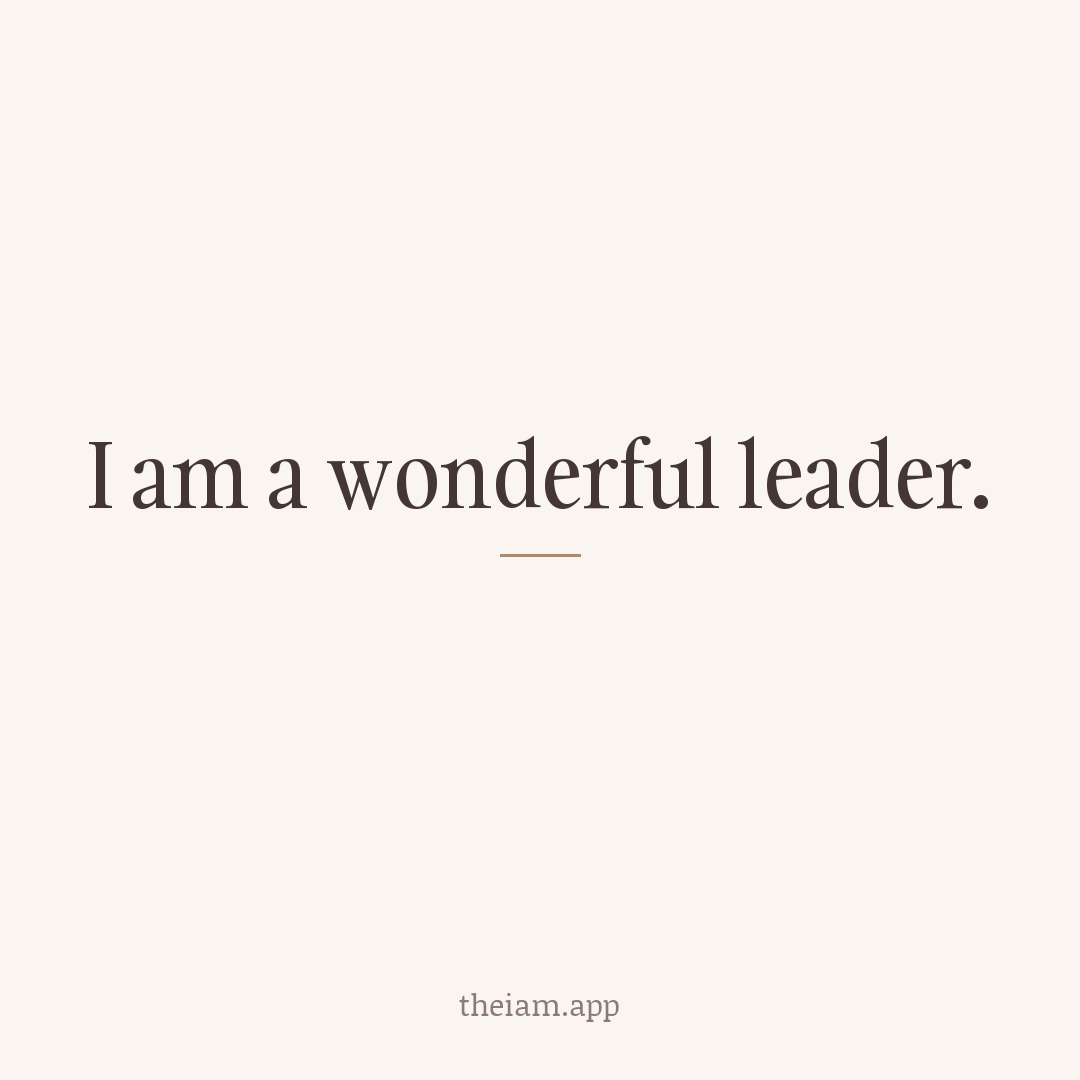 I am a wonderful leader.