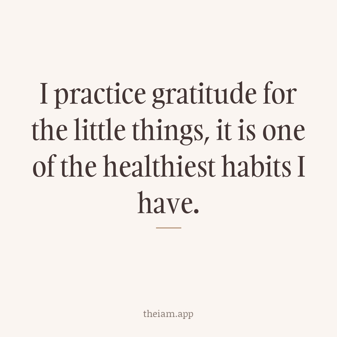 I practice gratitude for the little things, it is one of the healthiest habits I have.