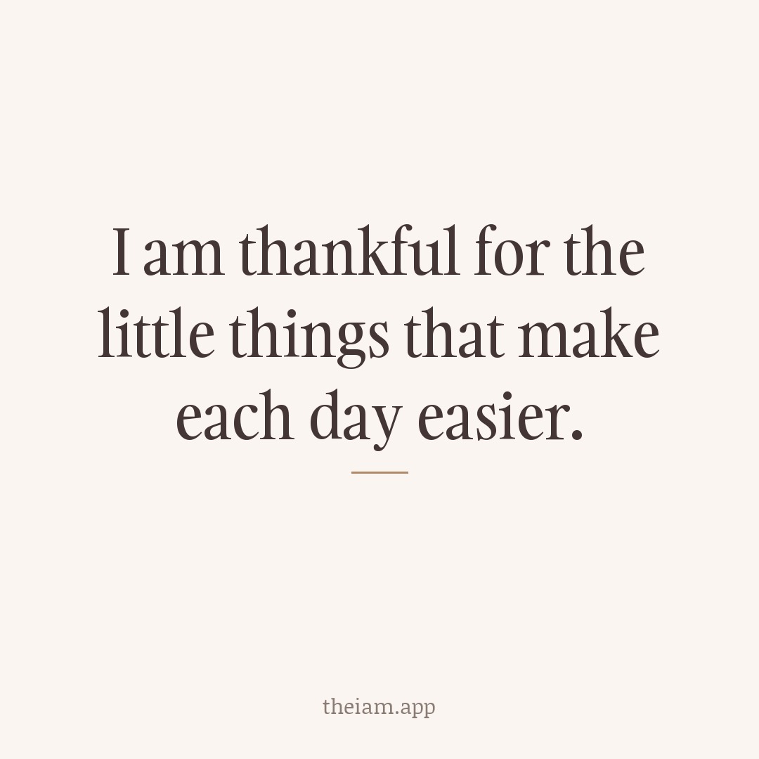 I am thankful for the little things that make each day easier.