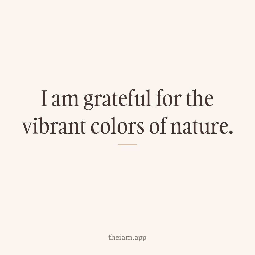 I am grateful for the vibrant colors of nature.