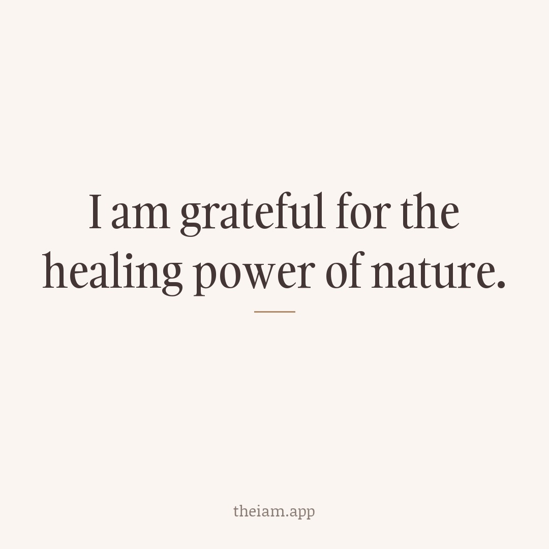 I am grateful for the healing power of nature.