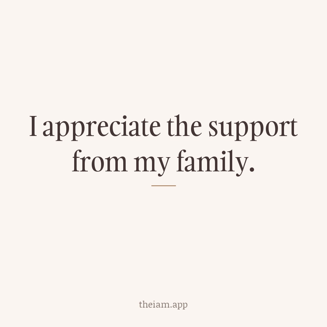 I appreciate the support from my family.