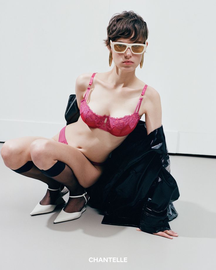 Chantelle lingerie — heritage French brand, wire-free bralette in soft lace