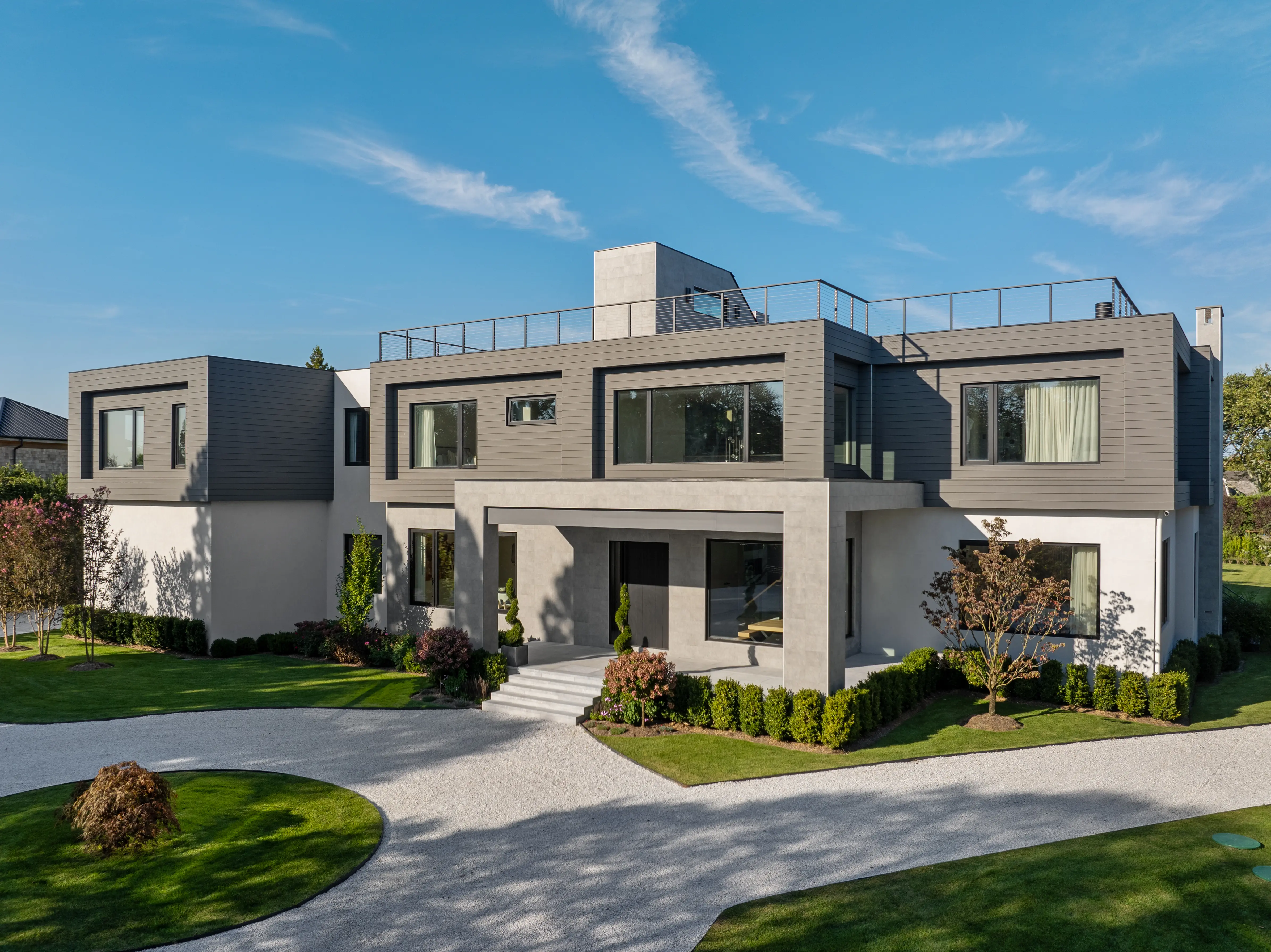 design-build custom home with contemporary exterior architecture