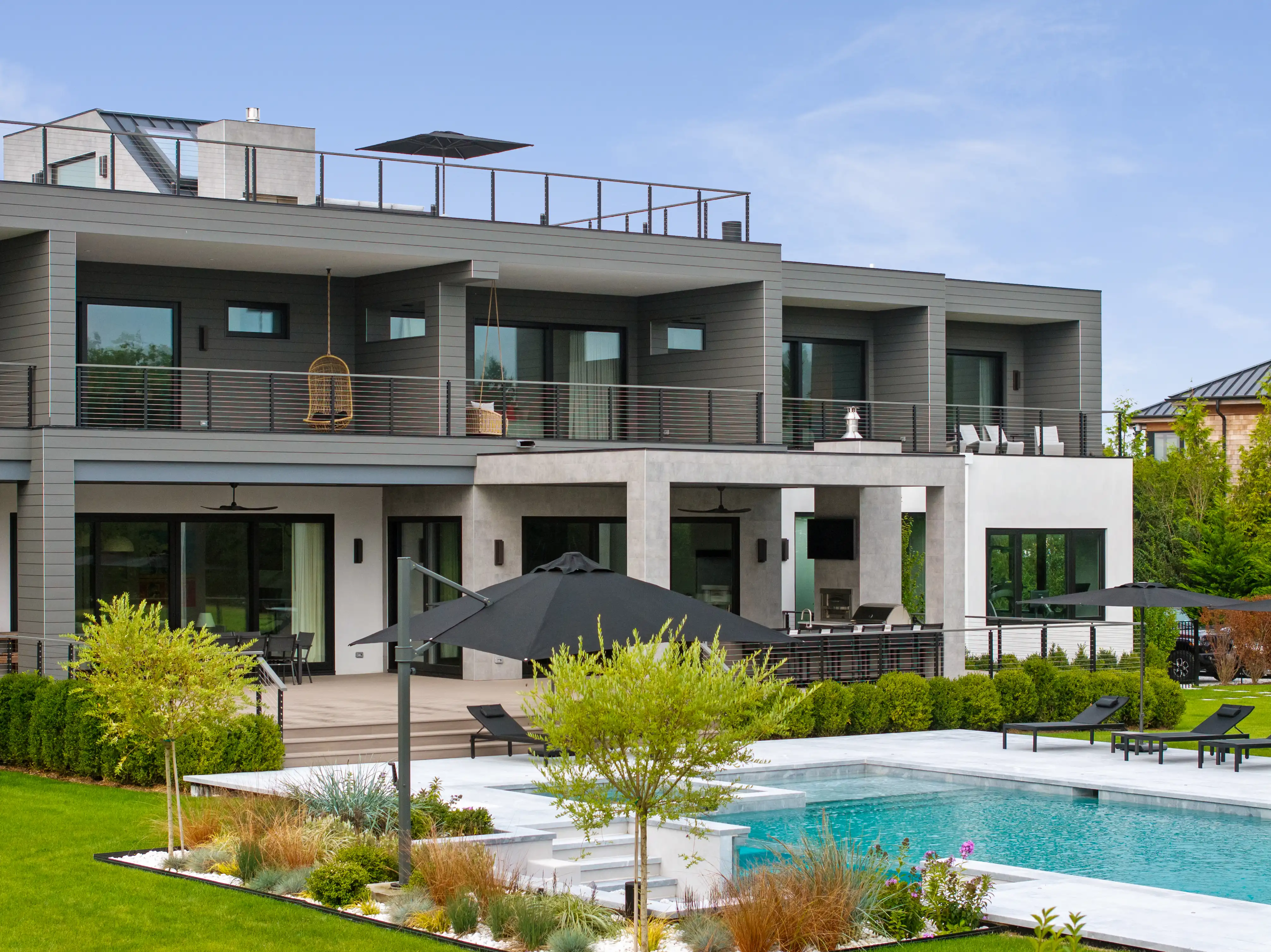 custom-built luxury residence with modern architecture and pool