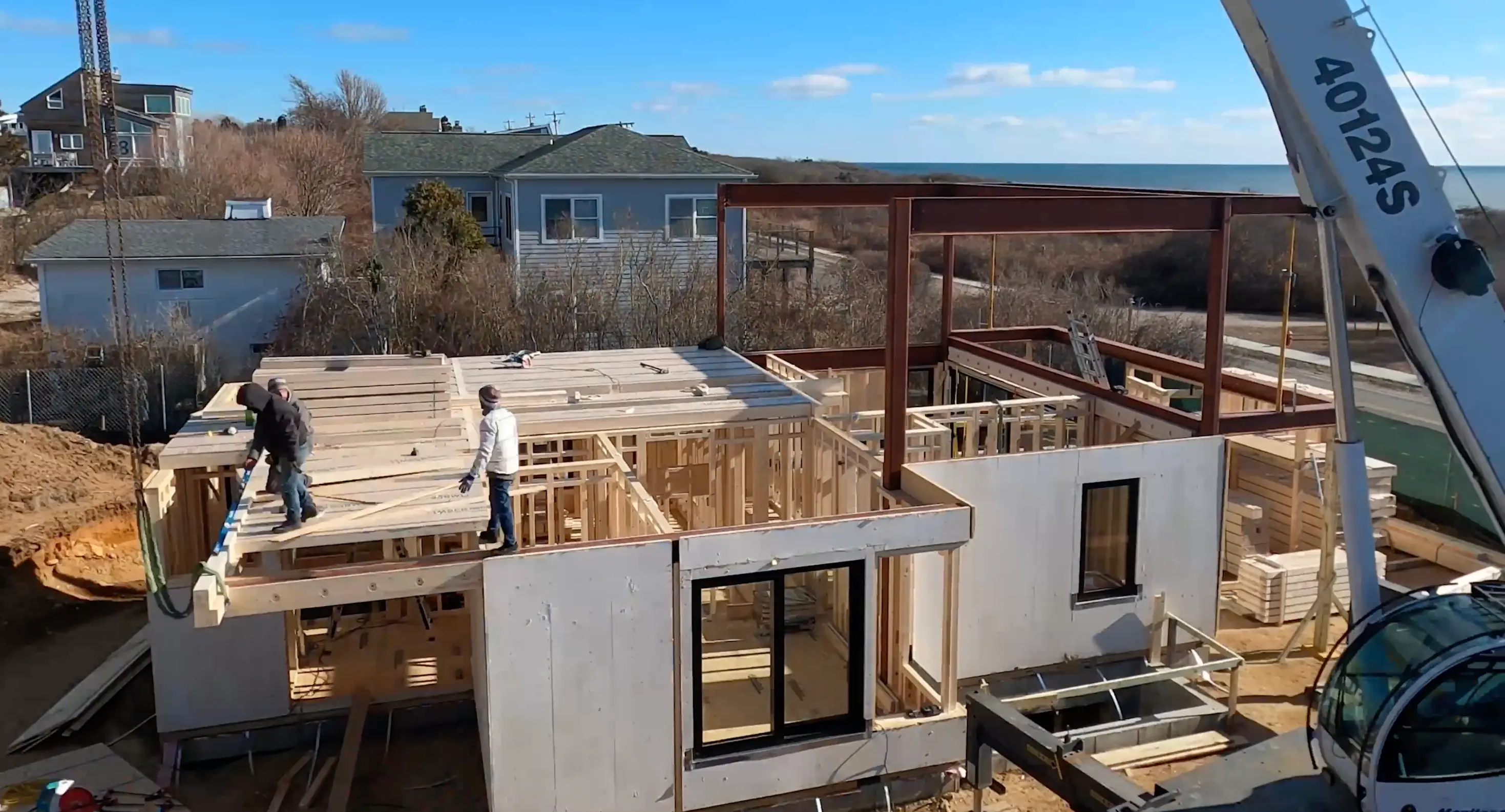 Luxury custom home construction in progress