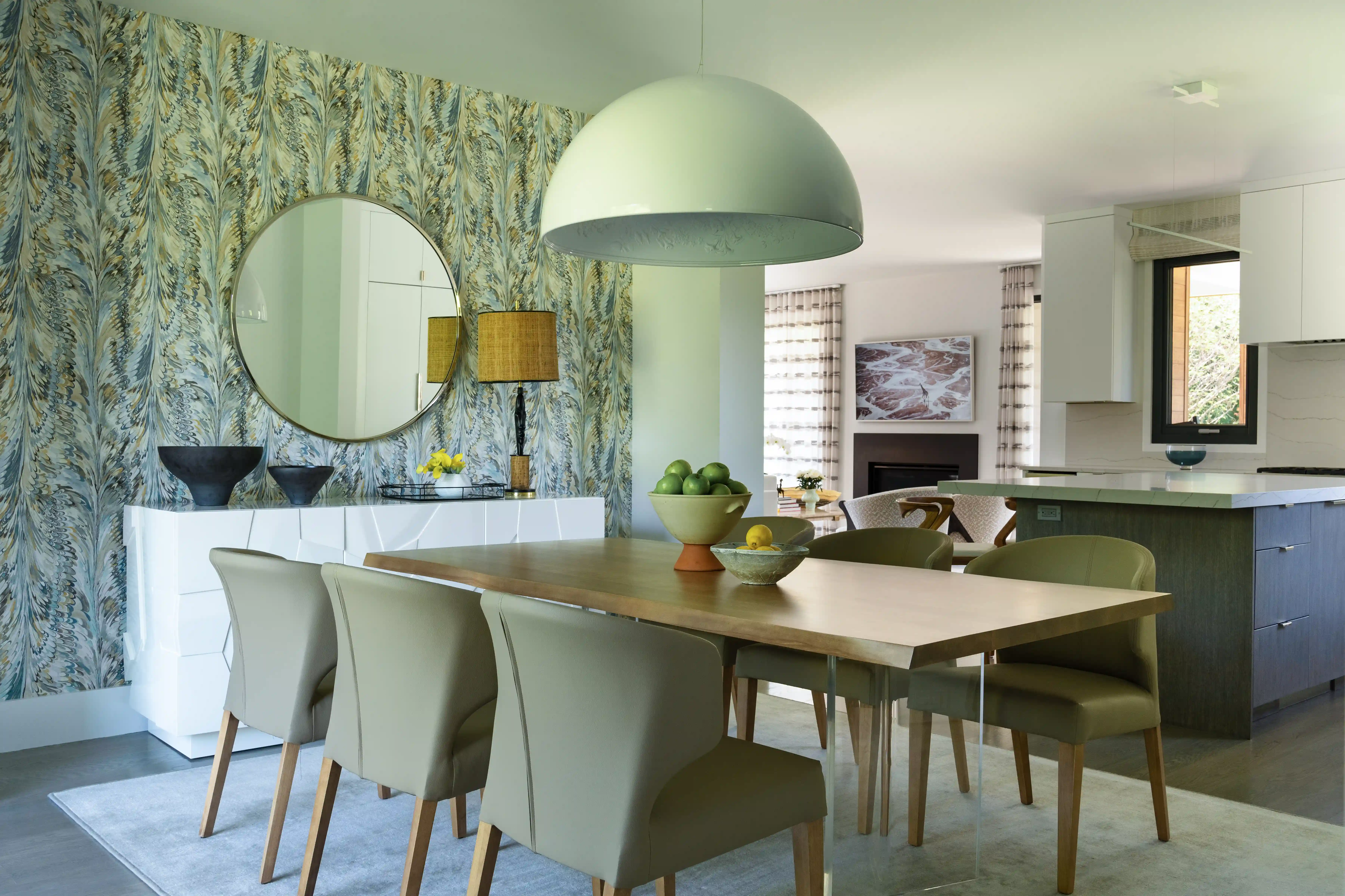custom home dining space with premium interior finishes