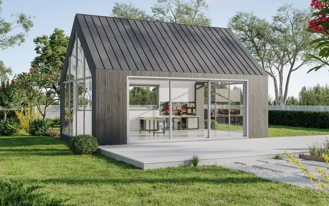 ADU with modern exterior finishes and open layout 
