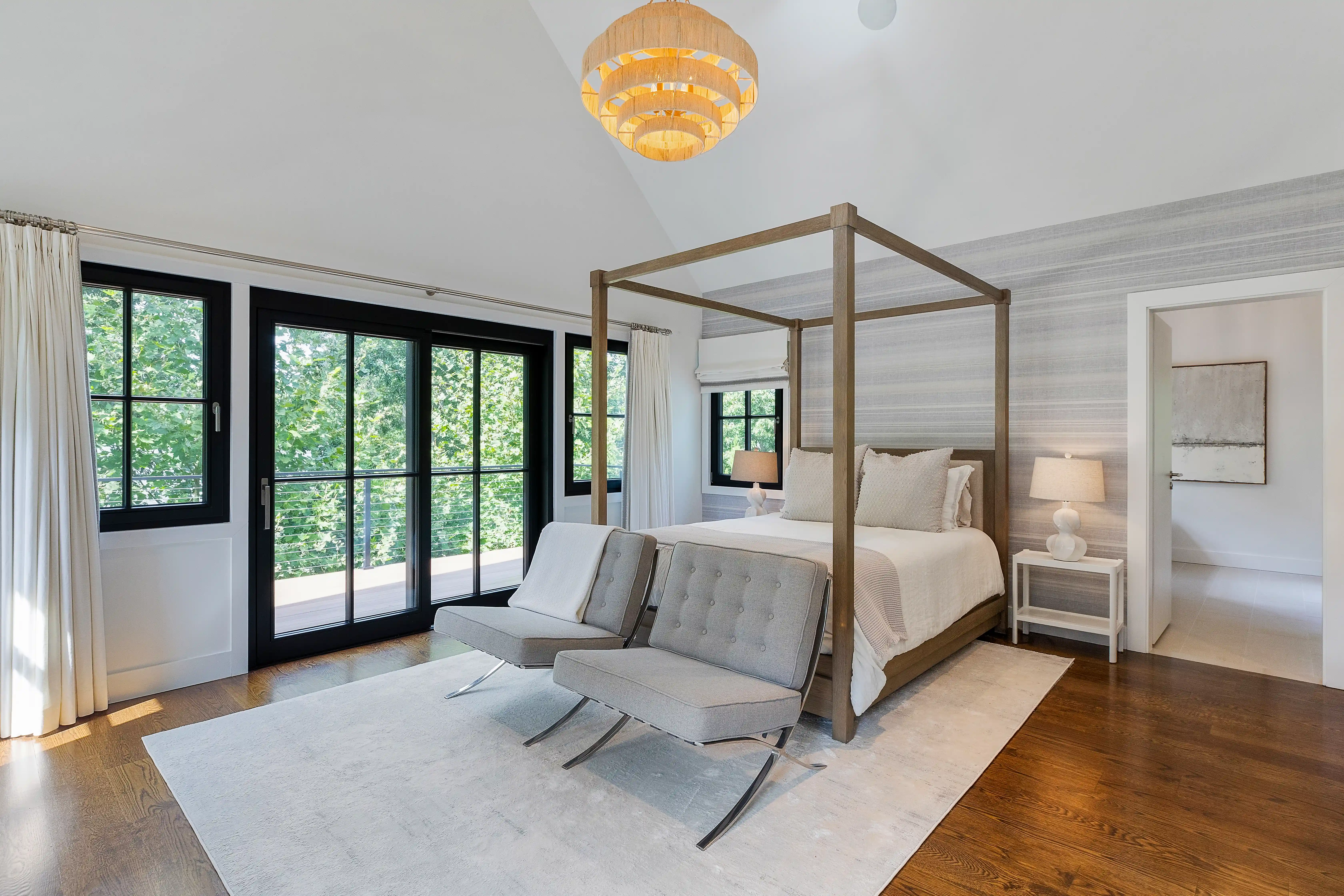 High-end residential bedroom design with minimalist modern decor