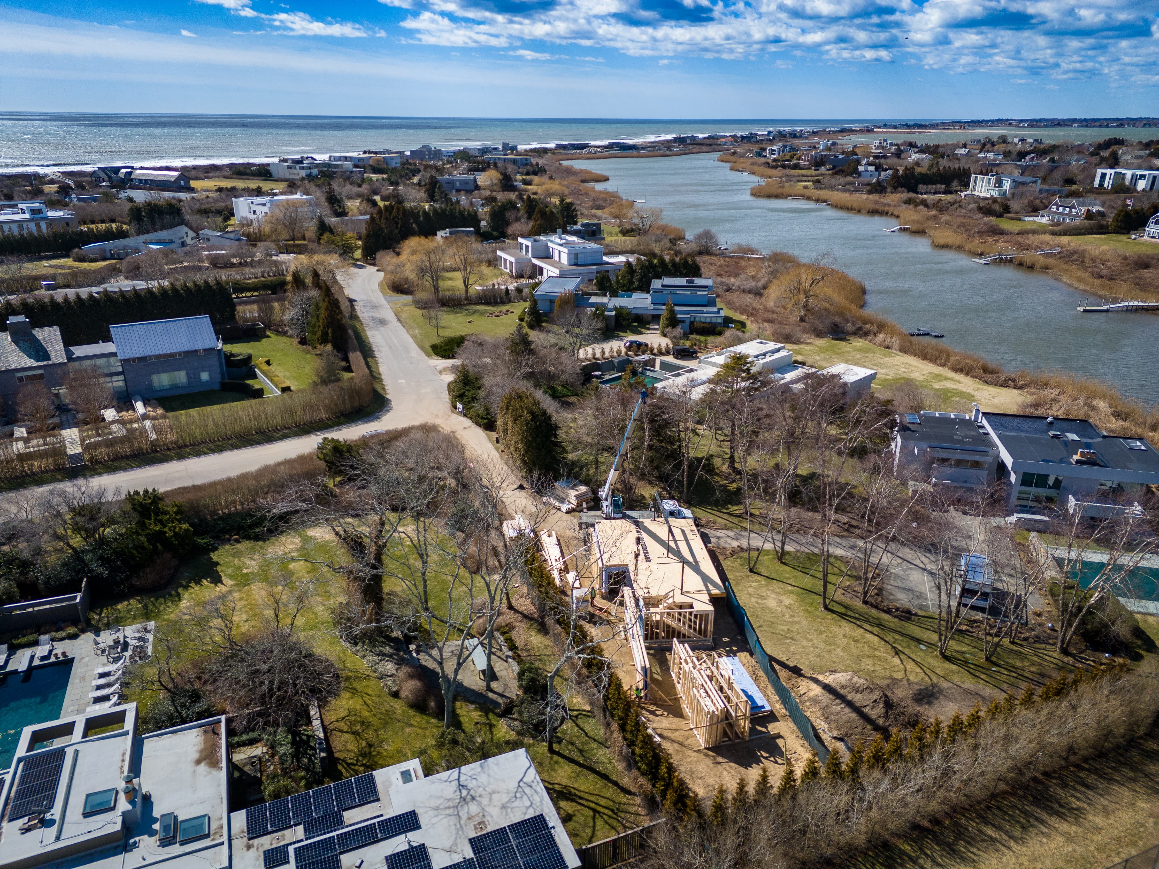 Aerial view of Bridgehampton City