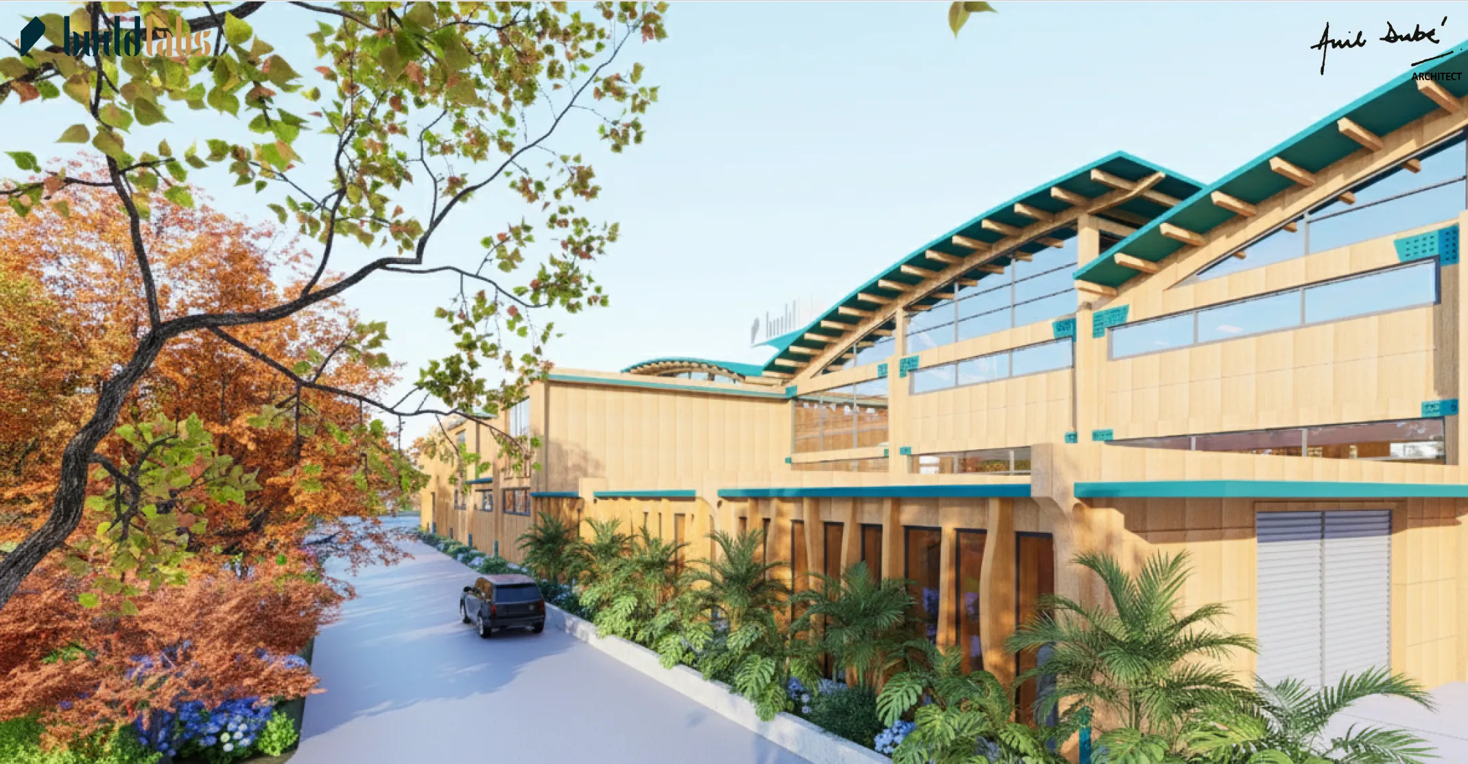 Modern sustainable exterior architecture designed for the BuildLabs