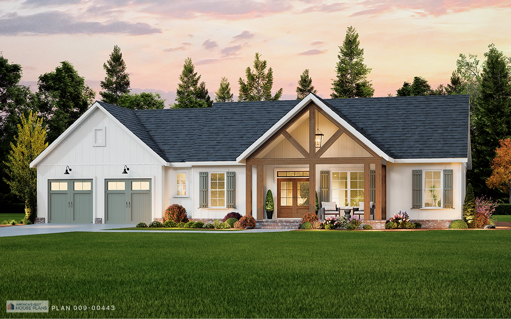 Front exterior of the modern farmhouse