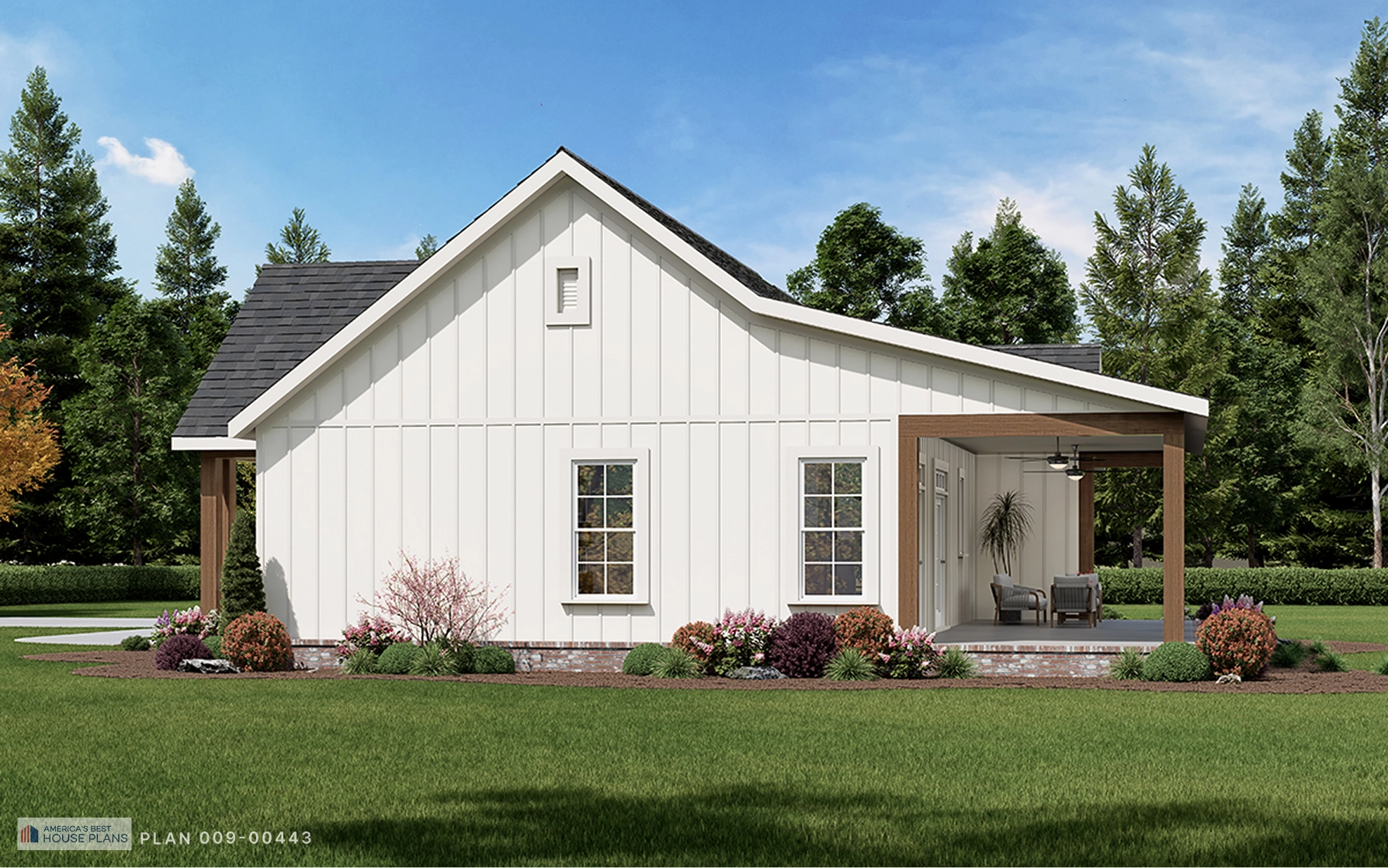 Side exterior with covered patio