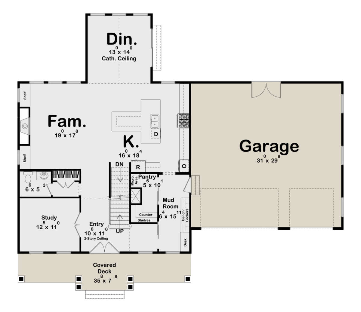 Cape Cod house main floor plan