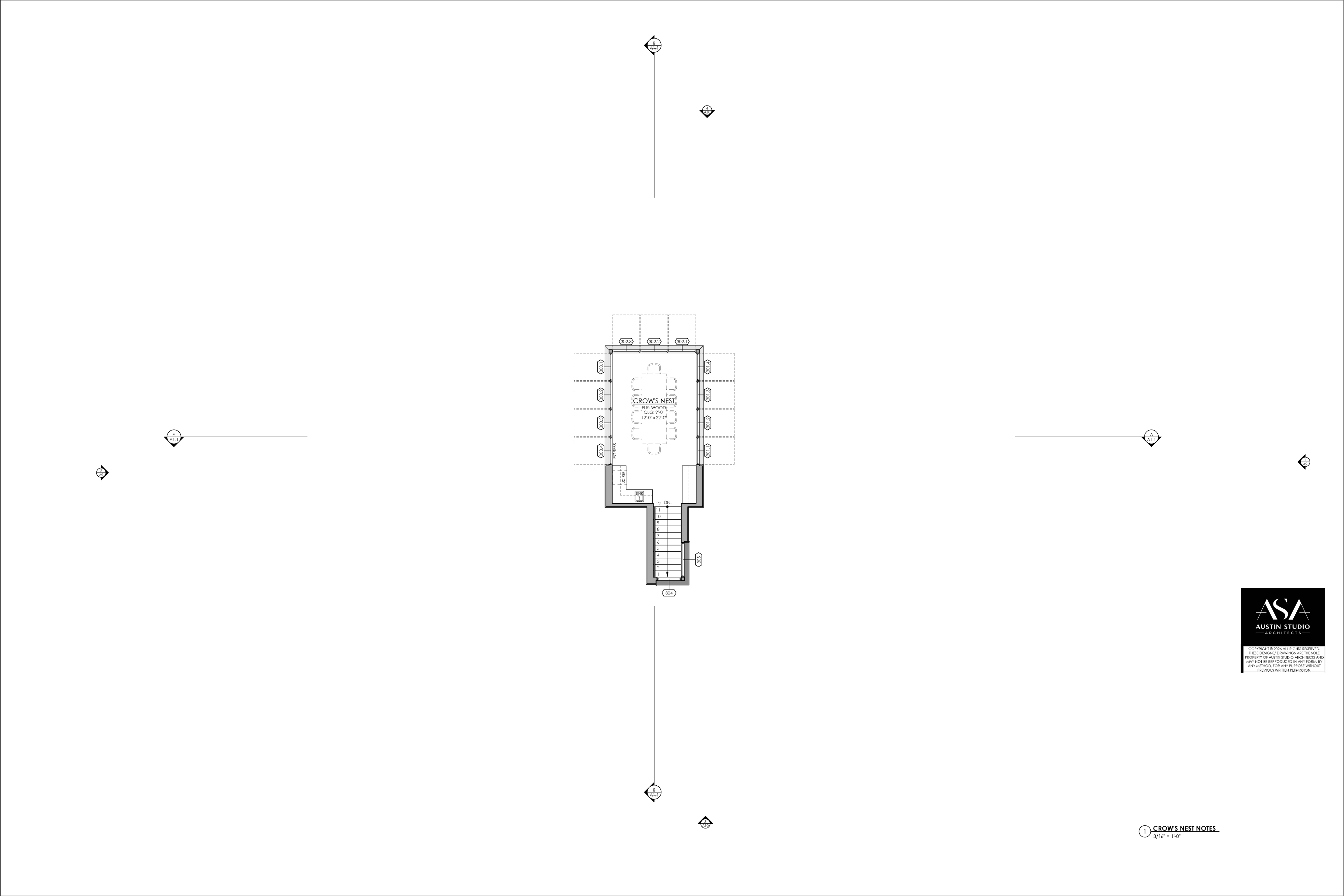 TC 140 main house rooftop crow’s nest layout 