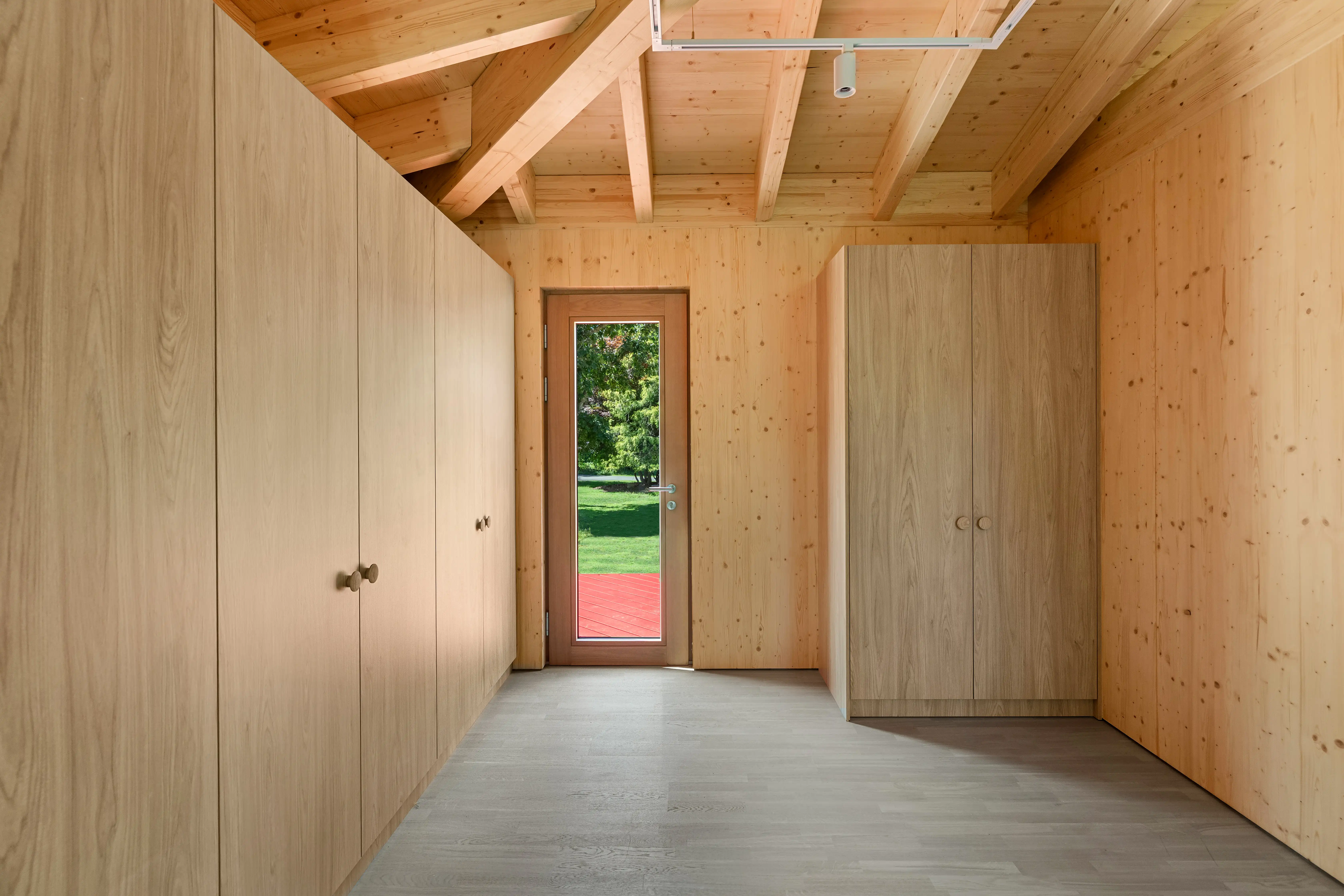 Exposed timber interior at Ma’s House in Southampton