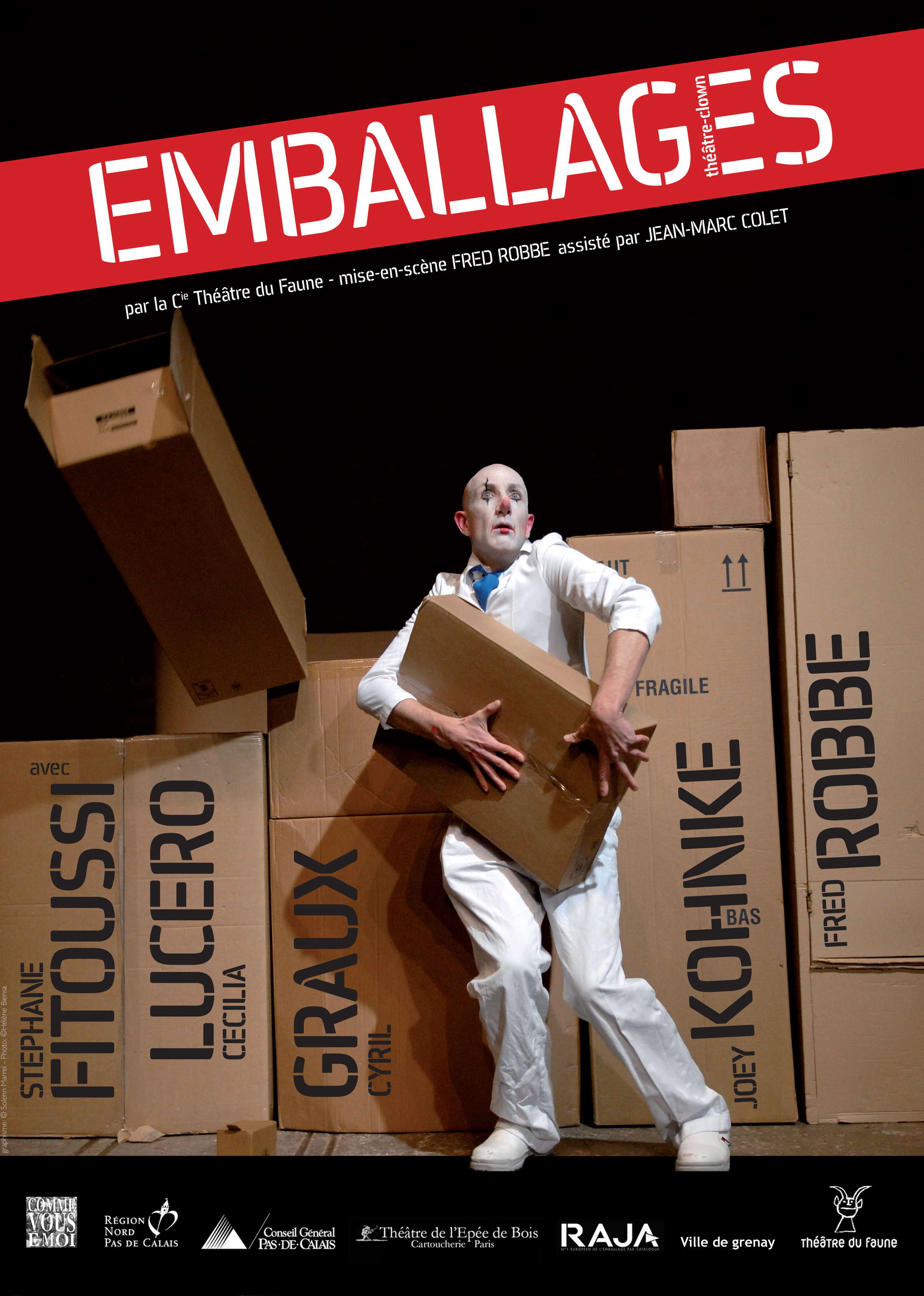 Affiche du spectacle Emballages - Théâtre du Faune - mise en scène Fred Robbe
