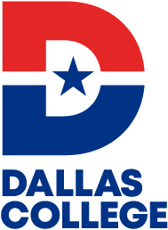 Dallas College logo featuring a stylized letter D with a blue star in the center and the text 'Dallas College' below.