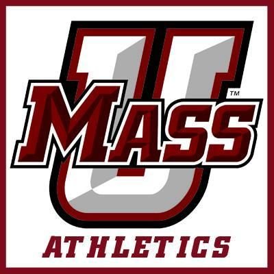 UMass Athletics logo with large stylized U and the word MASS over it inside a burgundy border.