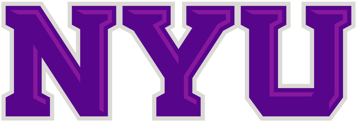 Bold purple letters N, Y, U with a light gray outline.
