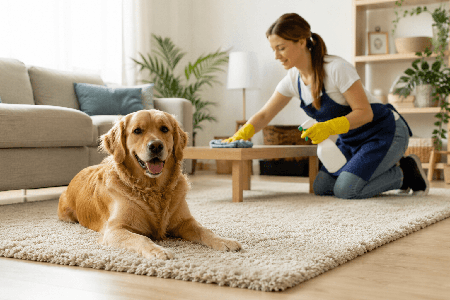 Pet friendly cleaning service