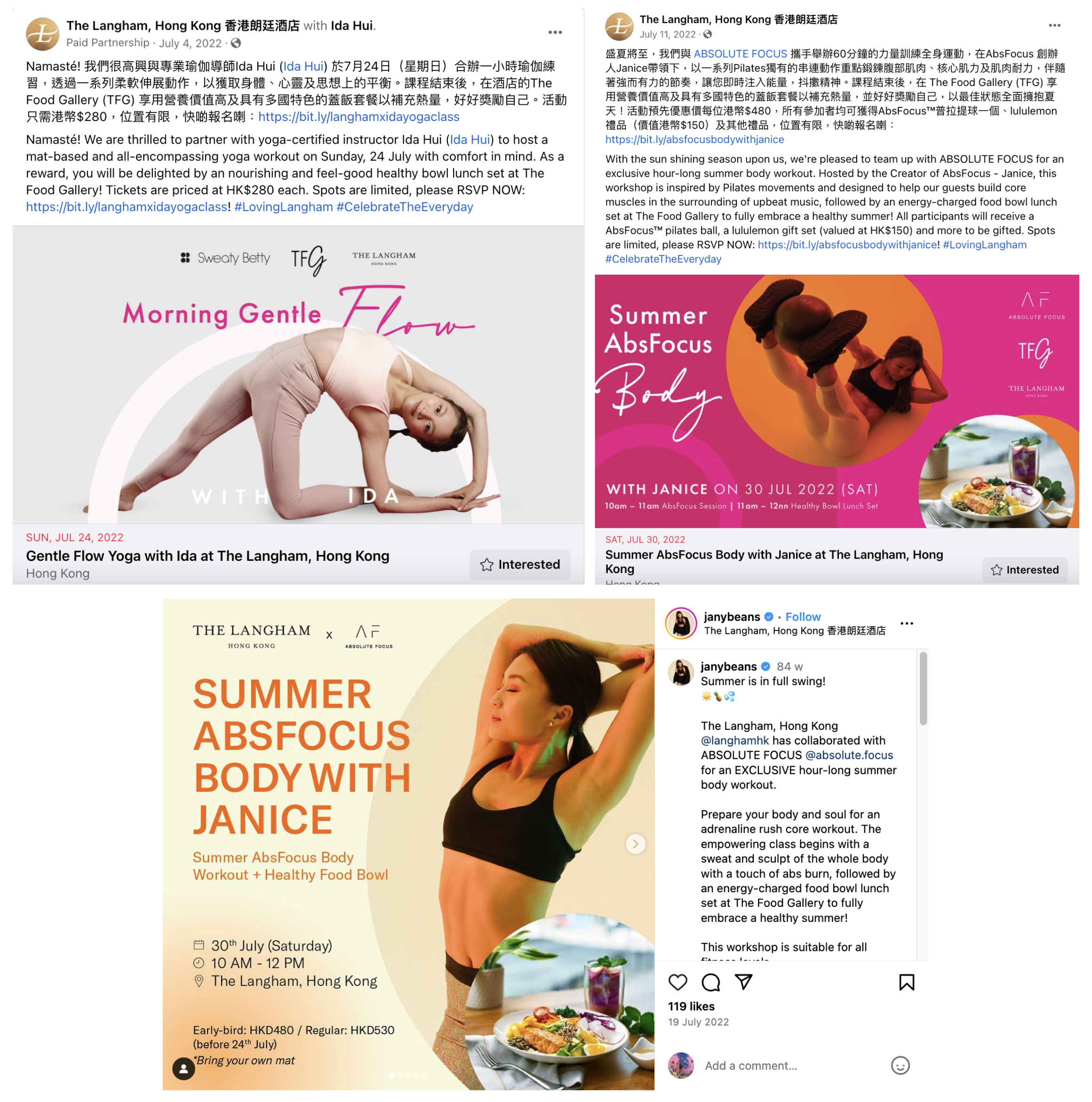 Sample work from The Langham, Hong Kong