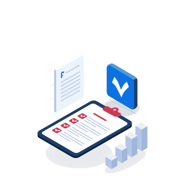 Isometric illustration of a checklist on a clipboard with an approval tick