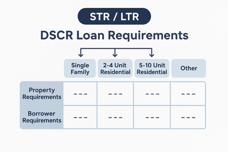 DSCR Loan Requirment Category Infographic Chart