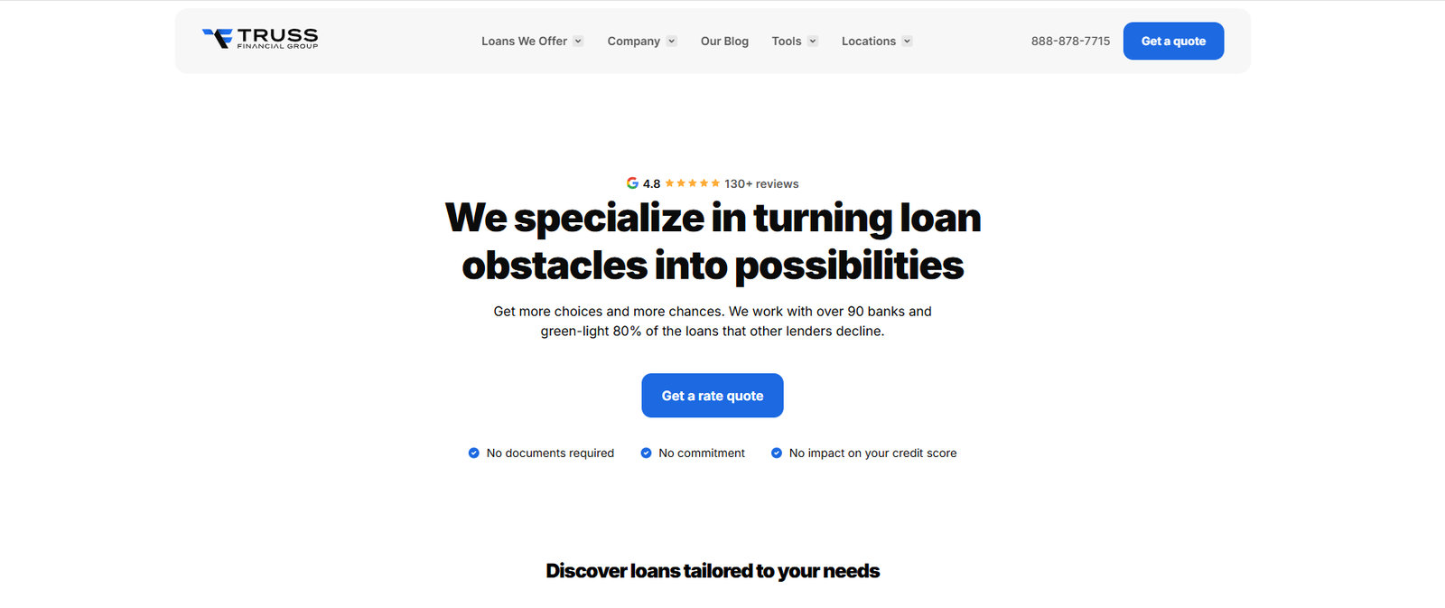 Truss Financial Group homepage