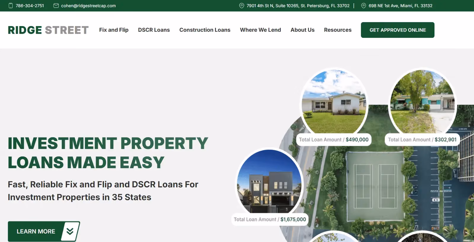 Best BRRRR Lenders - Ridge Street Capital website