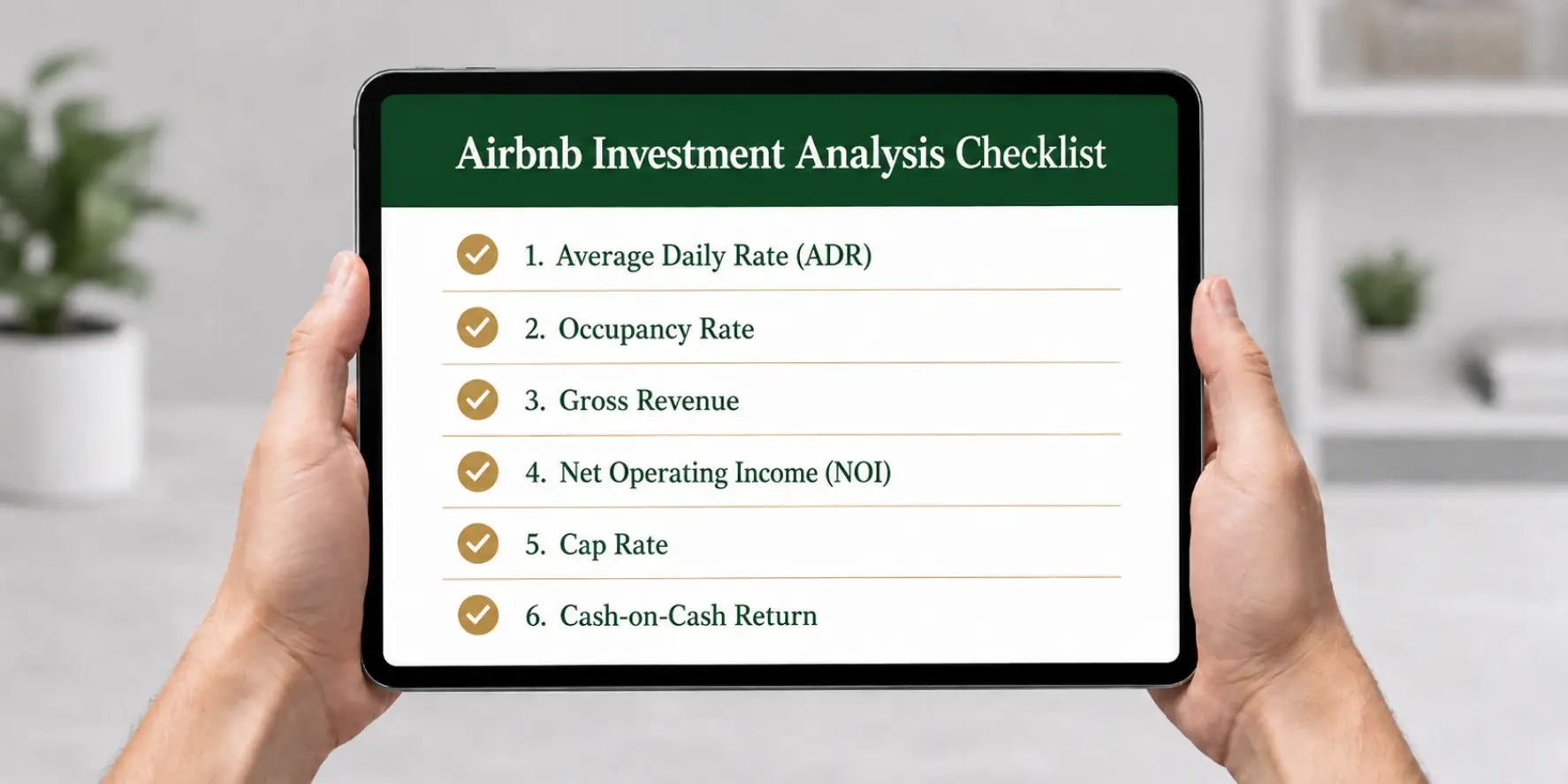Airbnb investment analysis metrics