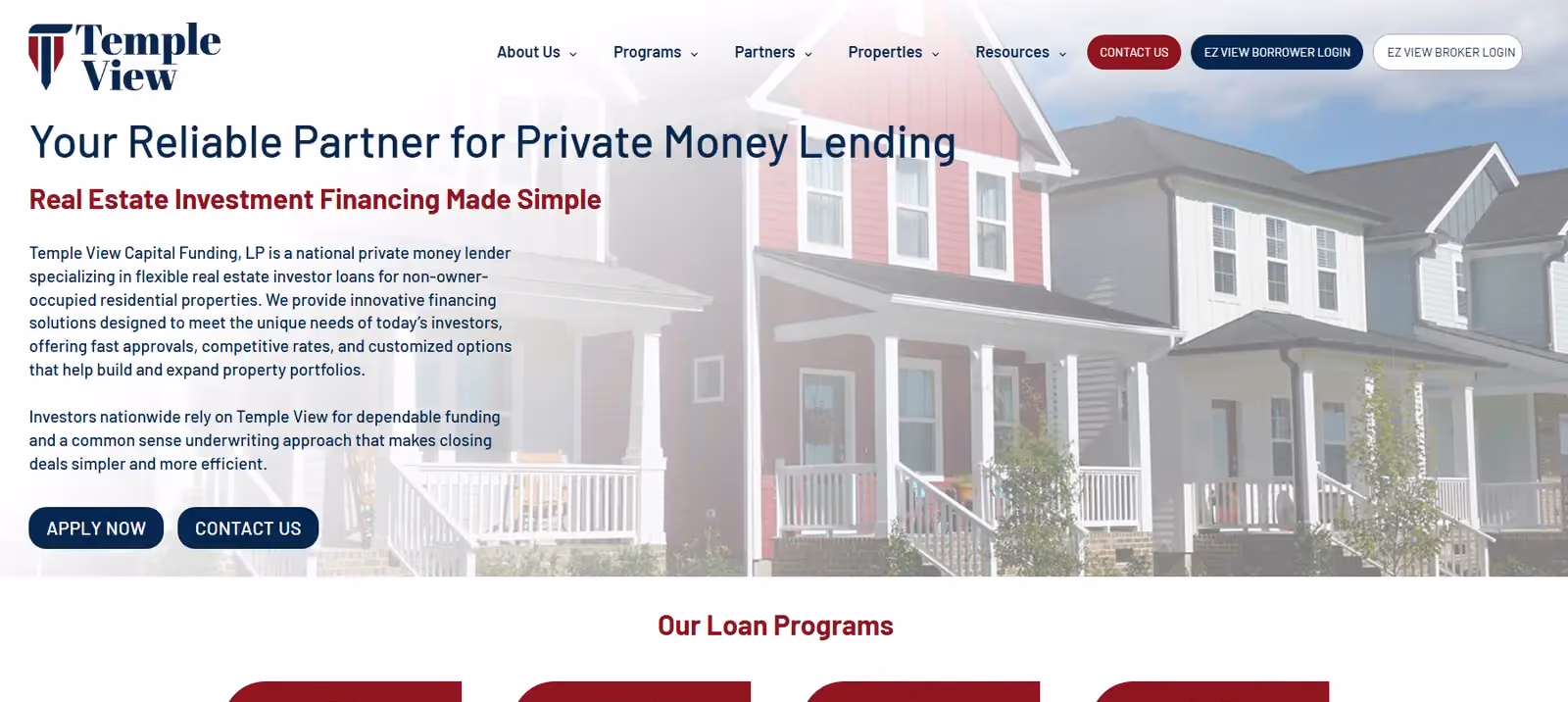 BRRRR Lenders - Temple View Capital website cover
