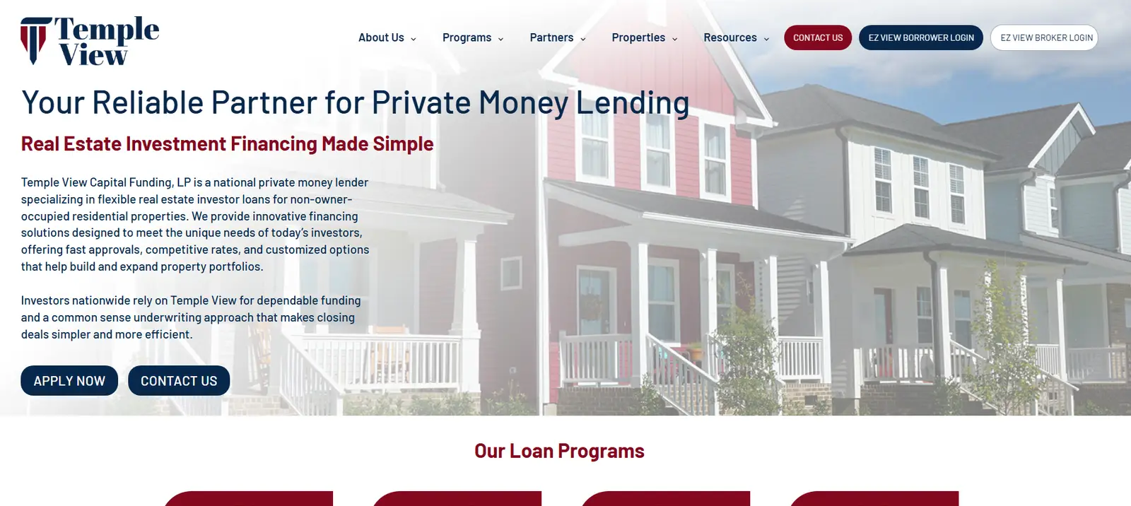 BRRRR Lenders - Temple View Capital website cover