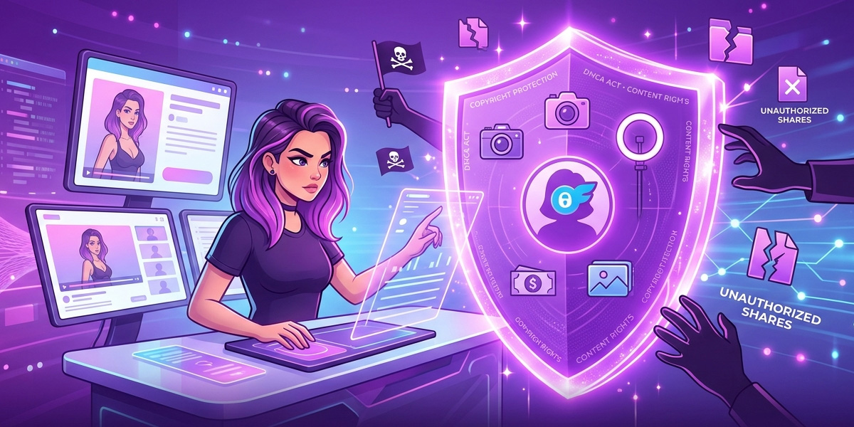 DMCA image of girl at futuristic desk
