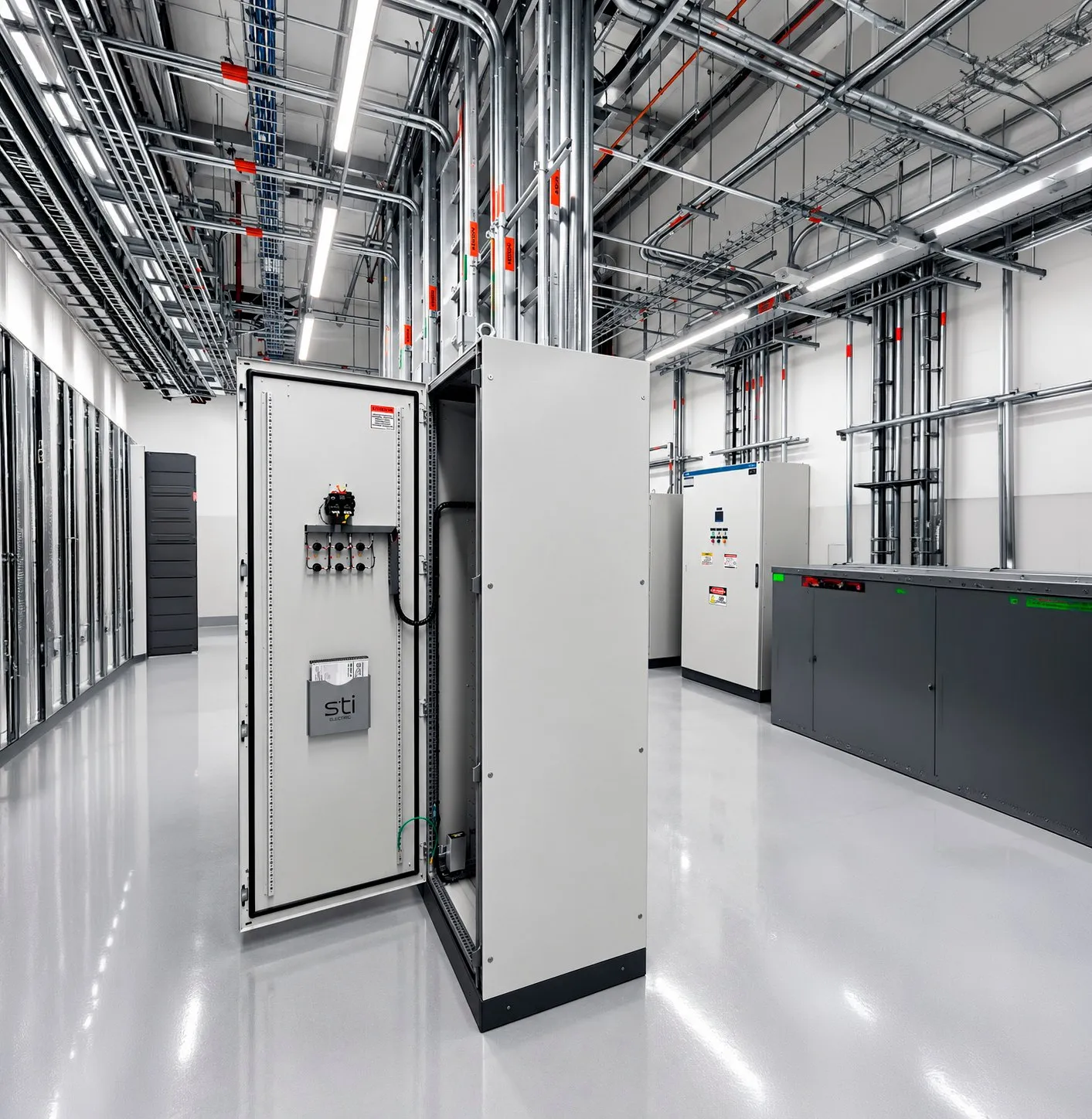 Painel STI Electric em sala elétrica