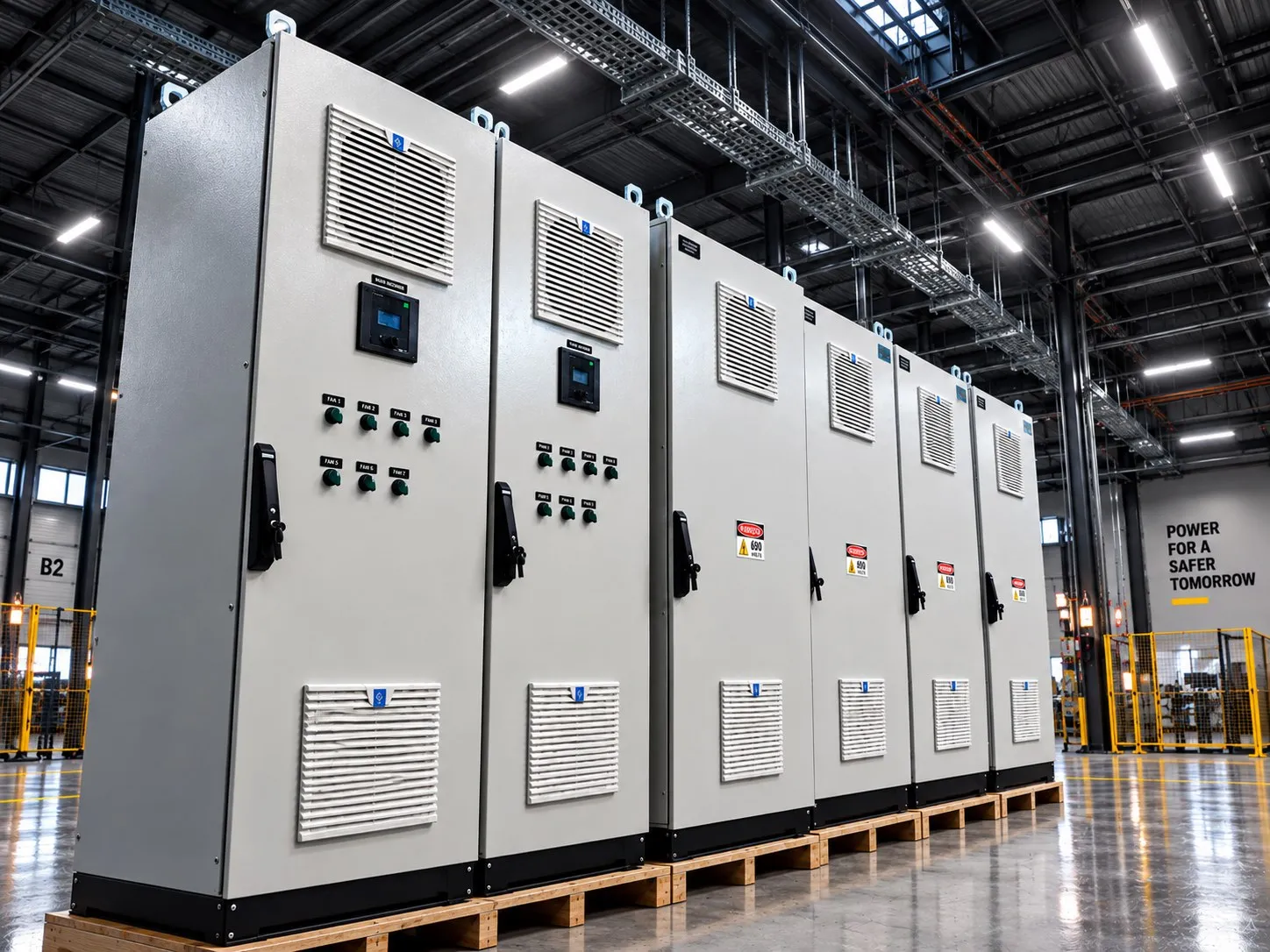 Painéis em fábrica prontos para expedição - STI Electric