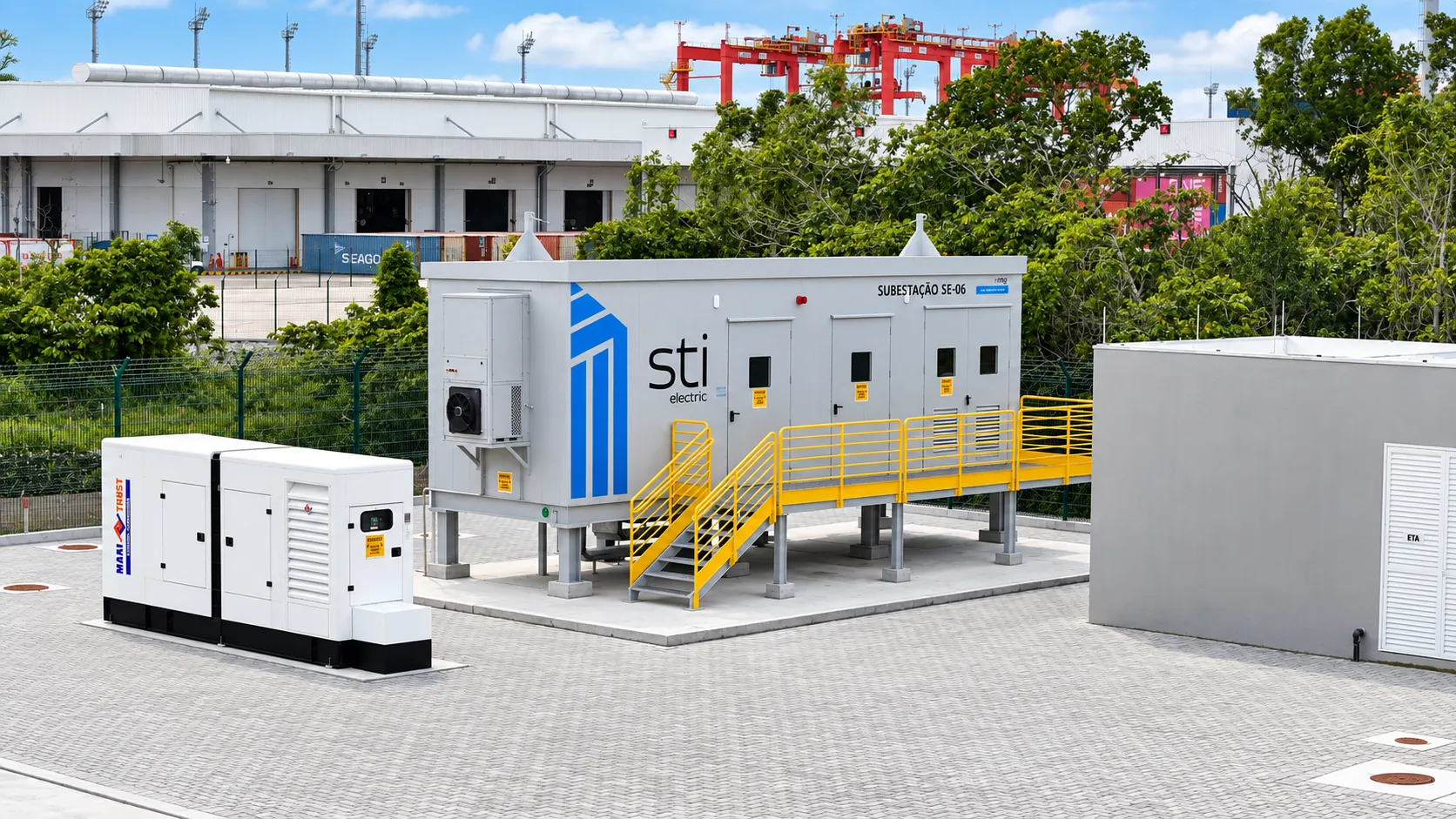 Eletrocentro Porto Itapoá - vista externa - STI Electric