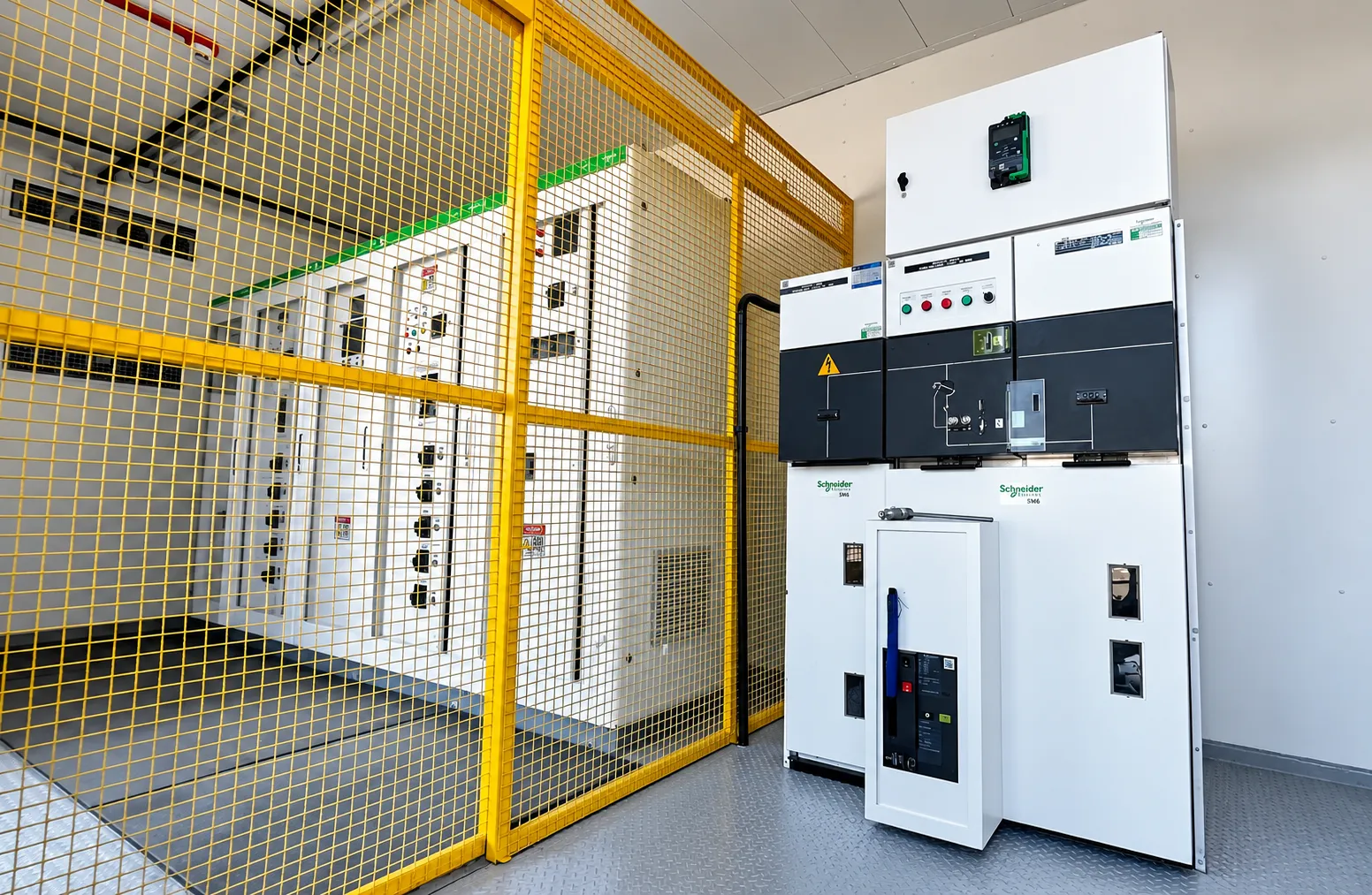 Painel de média tensão SM6 no eletrocentro Porto Itapoá - STI Electric