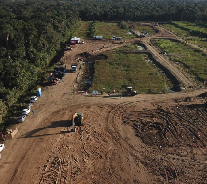 Vista aérea da abertura de acessos e limpeza do terreno - MSE Engenharia