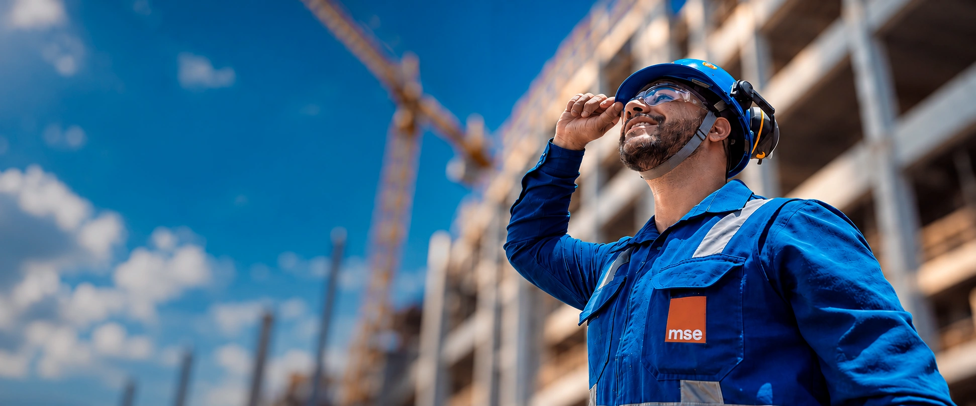 Profissional da MSE Engenharia em obra
