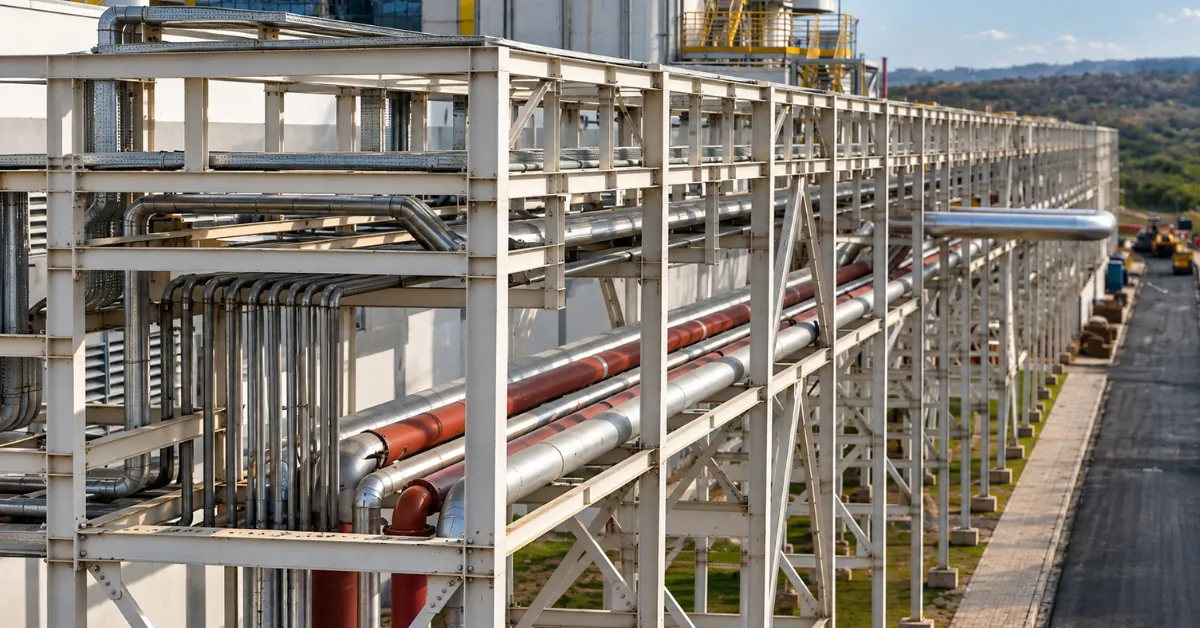 Pipe rack at the Eurofarma plant