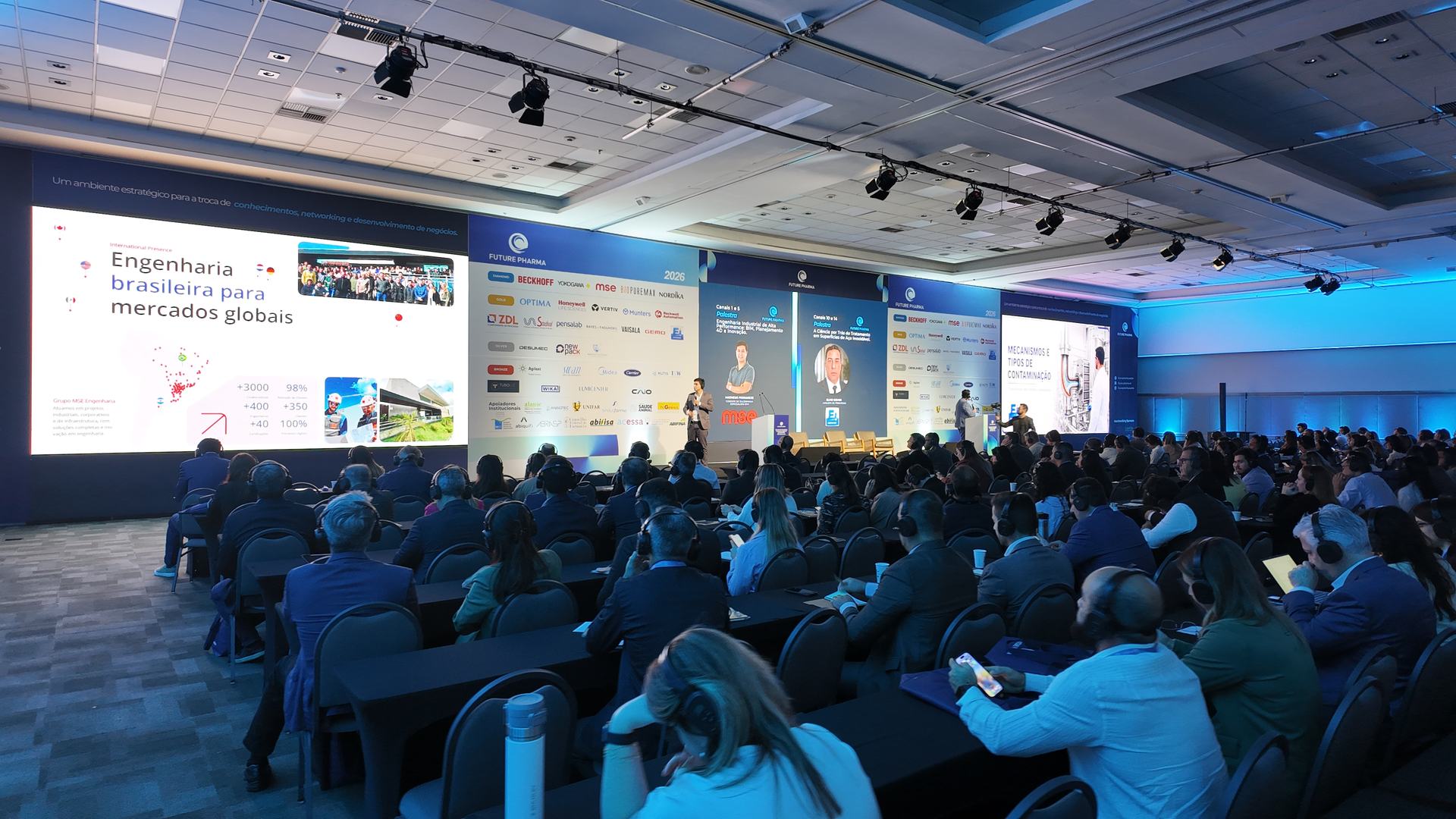 Plenária da Future Pharma 2026 com a MSE Engenharia entre os patrocinadores