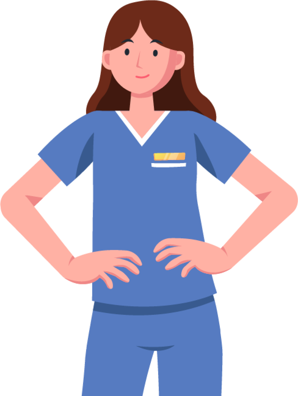 physical therapists standing with her hands on her hips.
