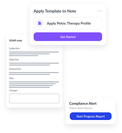 pelvic floor therapy cards in the WebPT EMR
