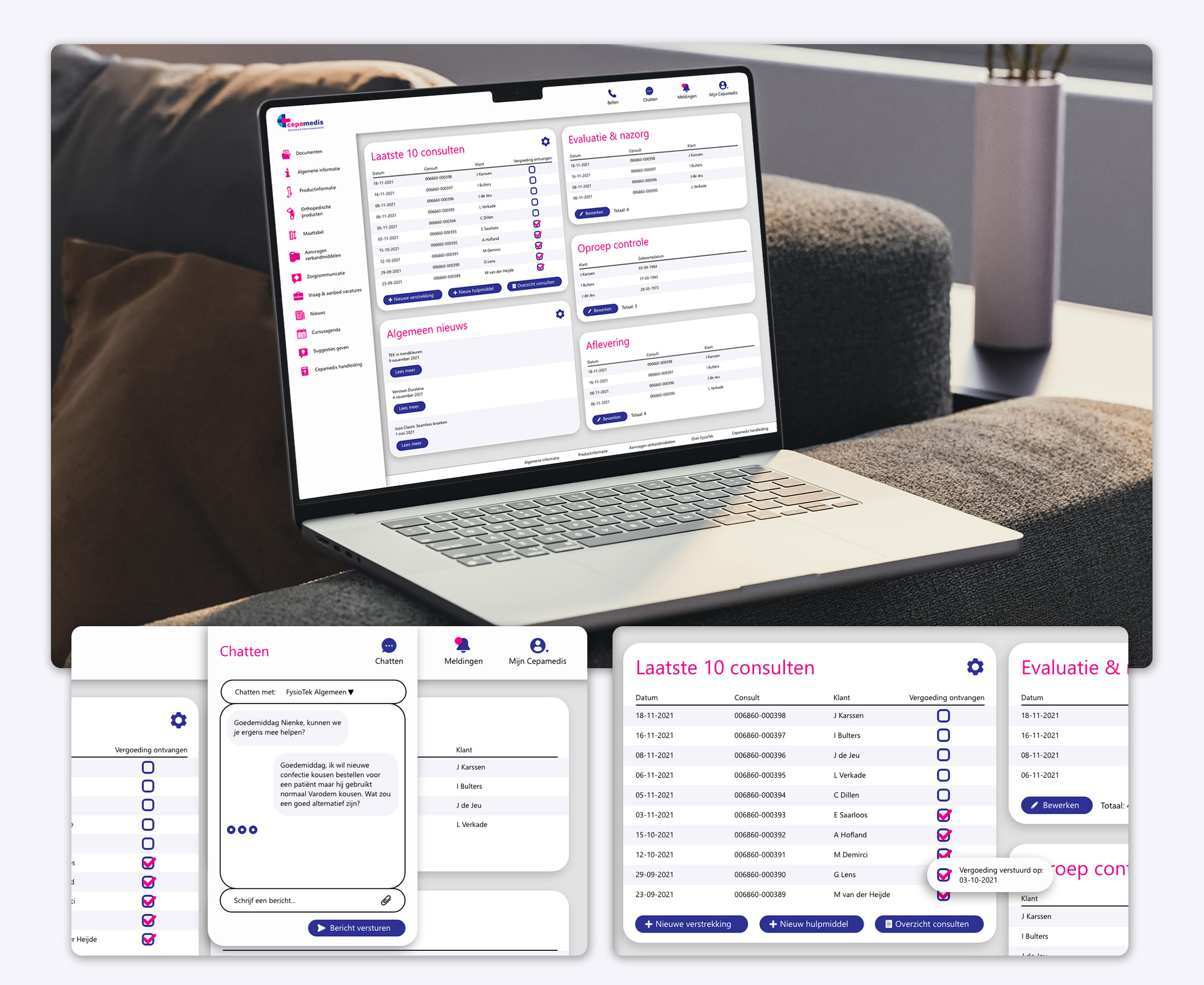 Mockup image of the artinis product catalog