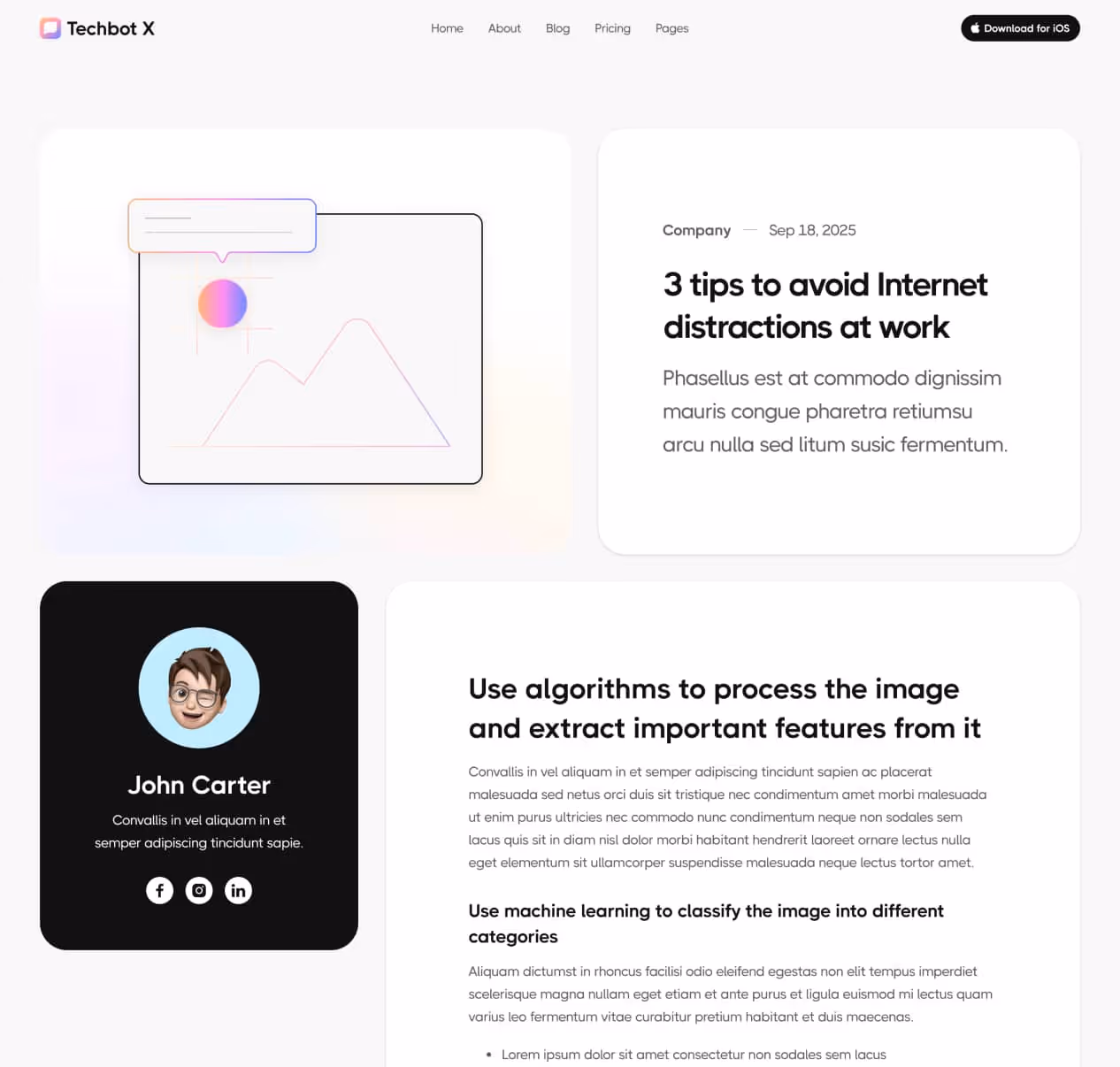 Techbot X - Blog Post Page - AI App Webflow Template