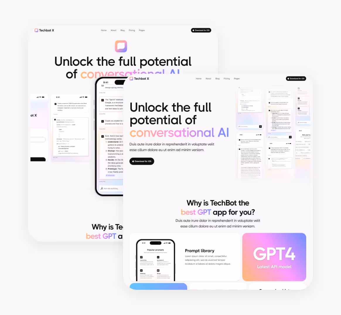 Techbot X - Pages Included - AI App Webflow Template