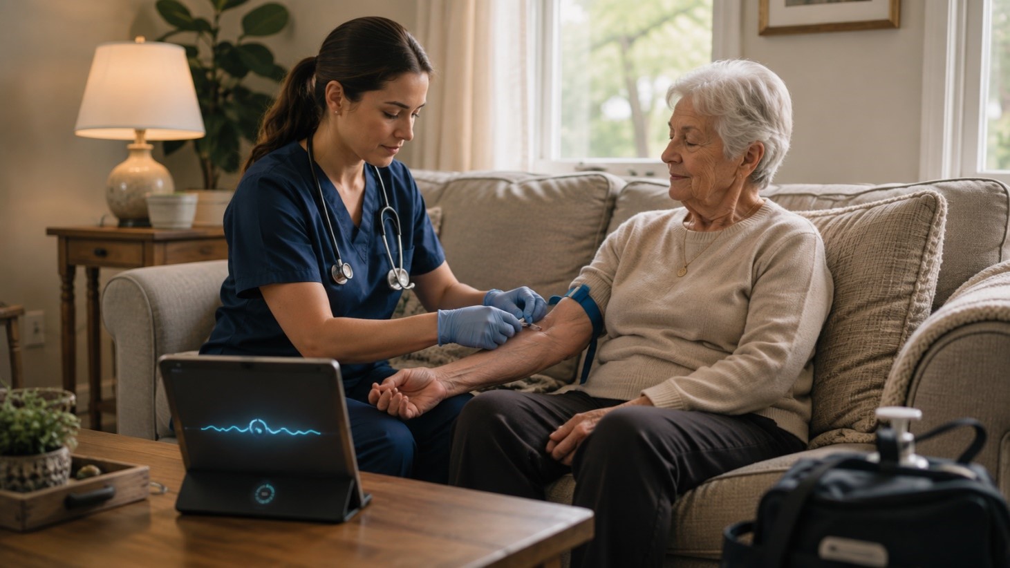 Nurse visit home for Sample Collection