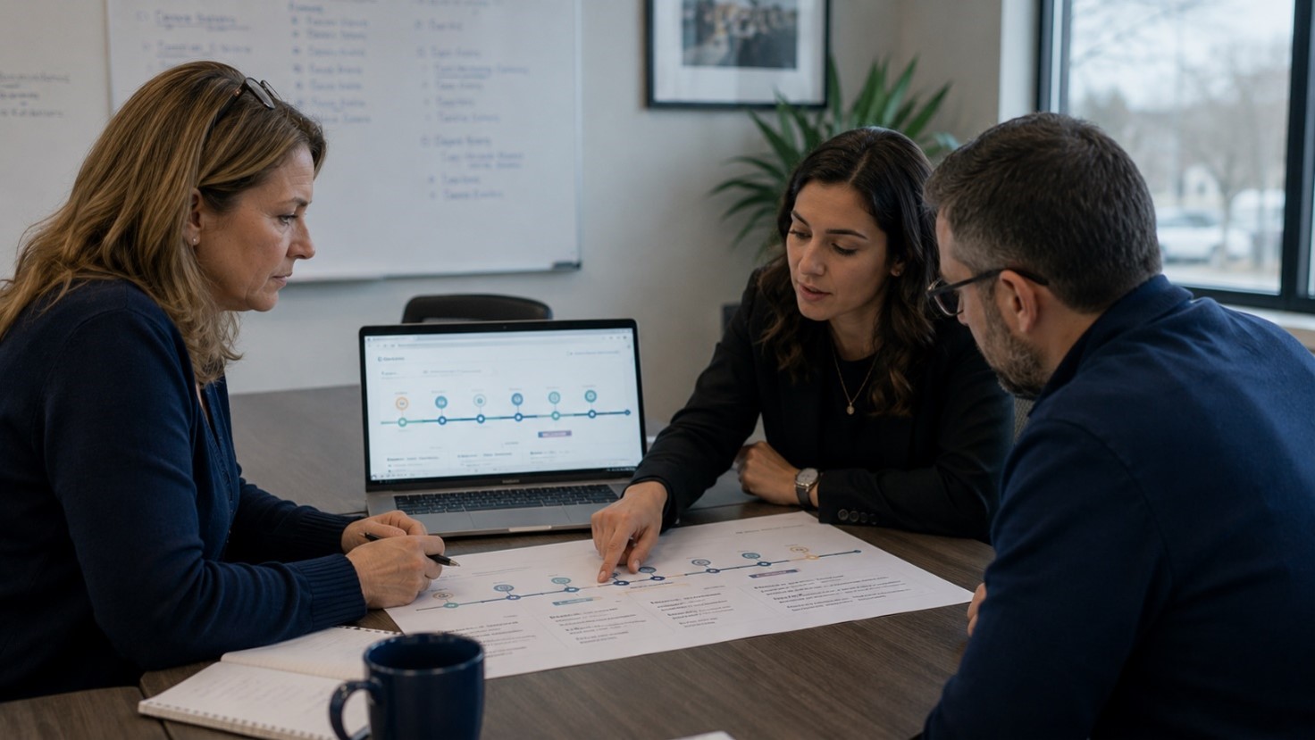 EMR migration planning meeting between agency leadership and vendor