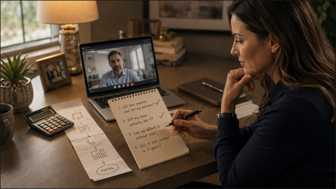 Agency owner using a decision framework to evaluate home health EMR software